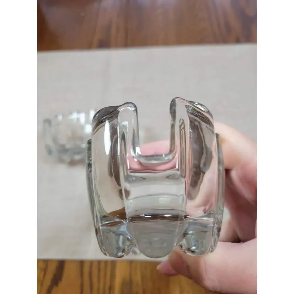 Vintage Princess House Crystal Spoon Fork Holders Ribbed 438 Buffet Utensil Rest